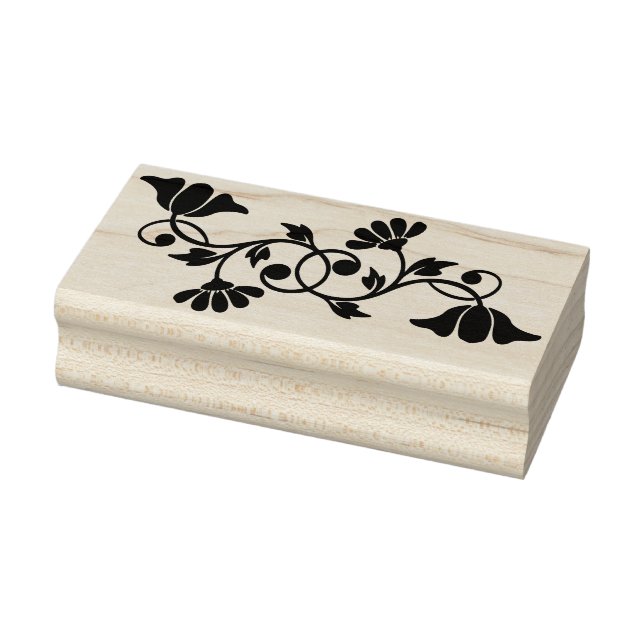 sello de arte de silueta de flores (Sello)