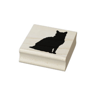 Sello de arte de silueta de gato persa