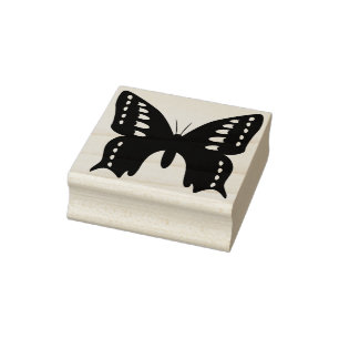 sello de arte de silueta de mariposa