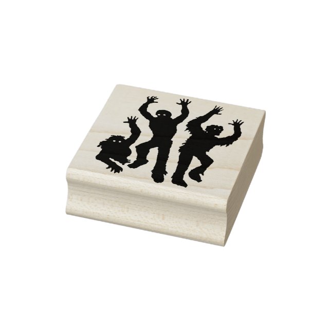 Sello de arte de silueta de tres monstruos (Sello)