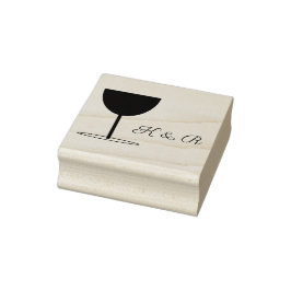 Sello de arte de vidrio de vino de monograma