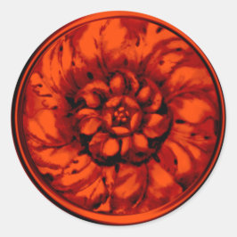 Sello de aspecto barroco vintage naranja