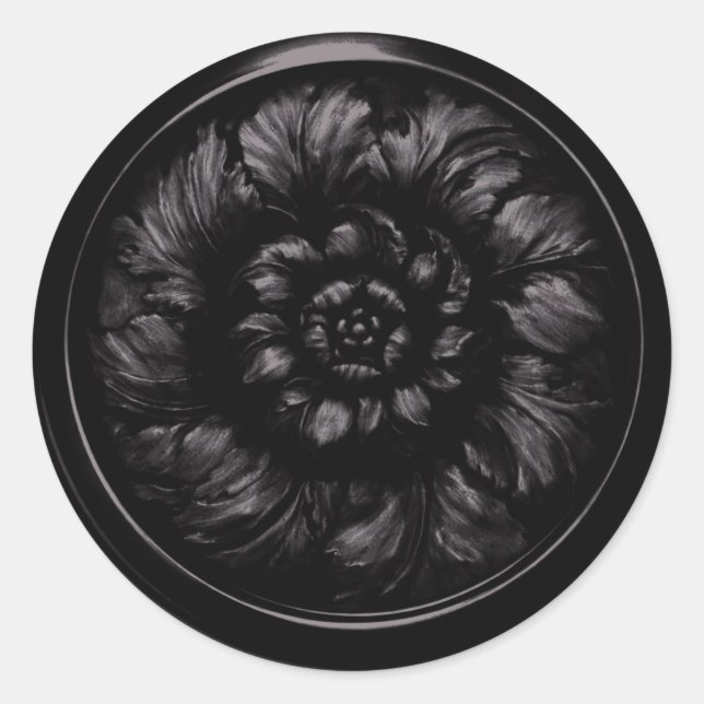 Sello de aspecto estampado barroco vintage negro 2 (Anverso)