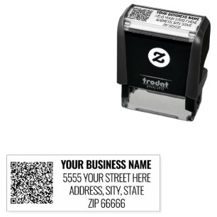 Sello de autoenlace de código QR de dirección pers