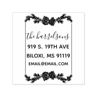 Sello de autograbado de la familia Rustic Pine Con