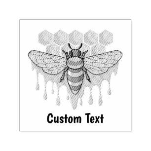 Sello de autotinta de abejas