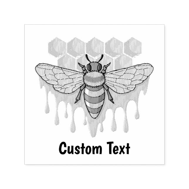 Sello de autotinta de abejas (Diseño)