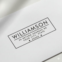 Sello de autotinta de dirección de retorno moderno