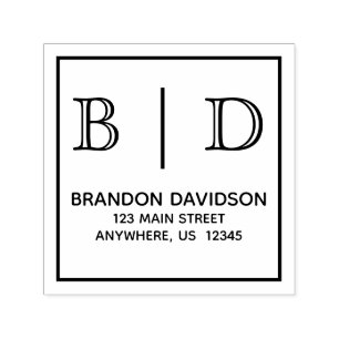 Sello de autotinta de dos letras monograma