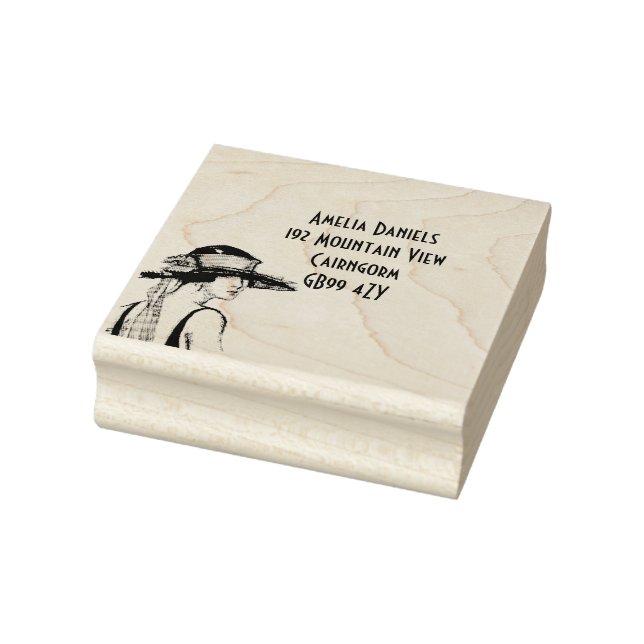 Sello de autotinta del Chica de Flapper de 1920 (Sello)