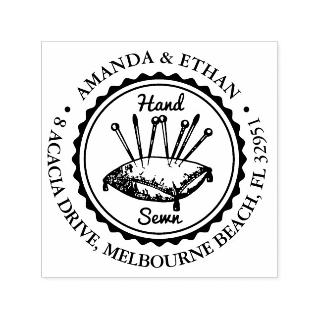 Sello de autotinta del tema de costura manual (Diseño)