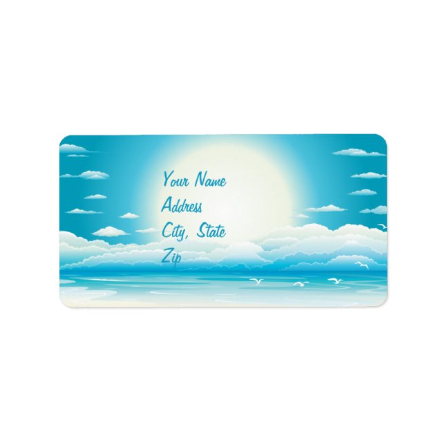 Sello de Avery Tropical Beach Wedding (Frente)