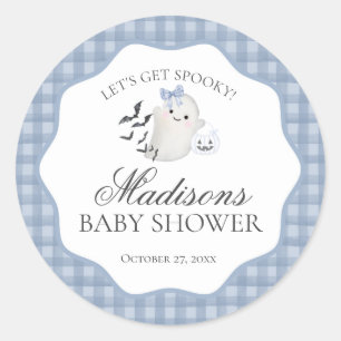 Sello de Baby Shower Fantasmita Azul Pastel Little
