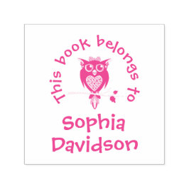 Sello de biblioteca de nombres de libros de búho d