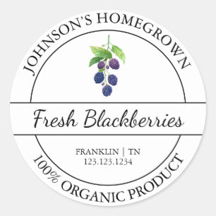 Sello de Blackberry orgánica fresca de jardín inte