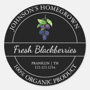 Sello de Blackberry orgánica fresca de jardín inte