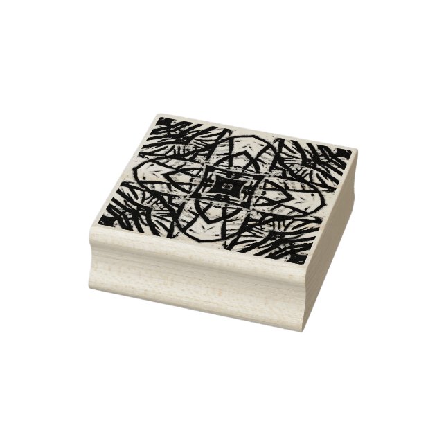 Sello de bloque de madera de patrón inclinado (Sello)