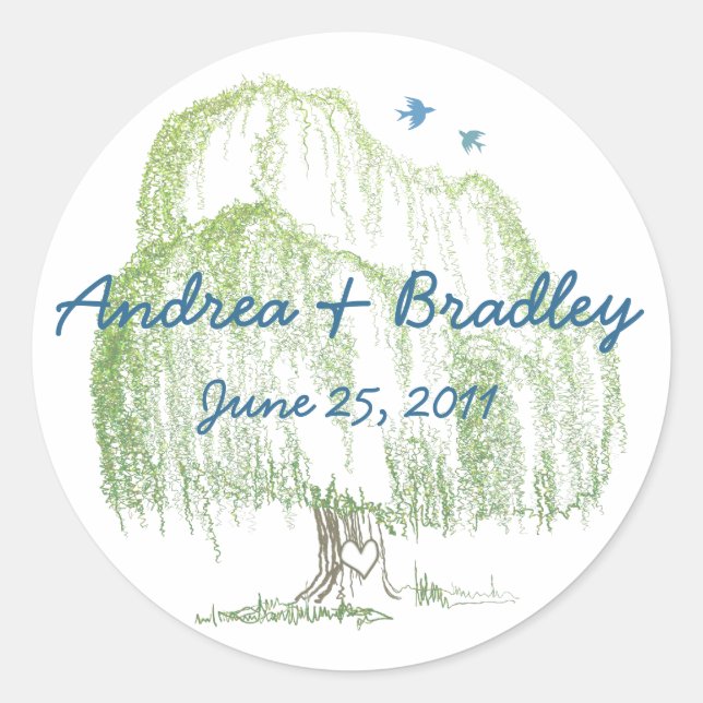 Sello de Boda de árbol silvestres o Pegatinas de e (Anverso)