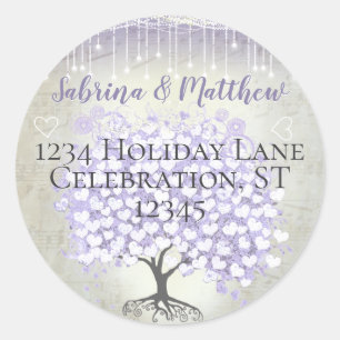 Sello de Boda de hojas de corazón Orquídea Rubor L