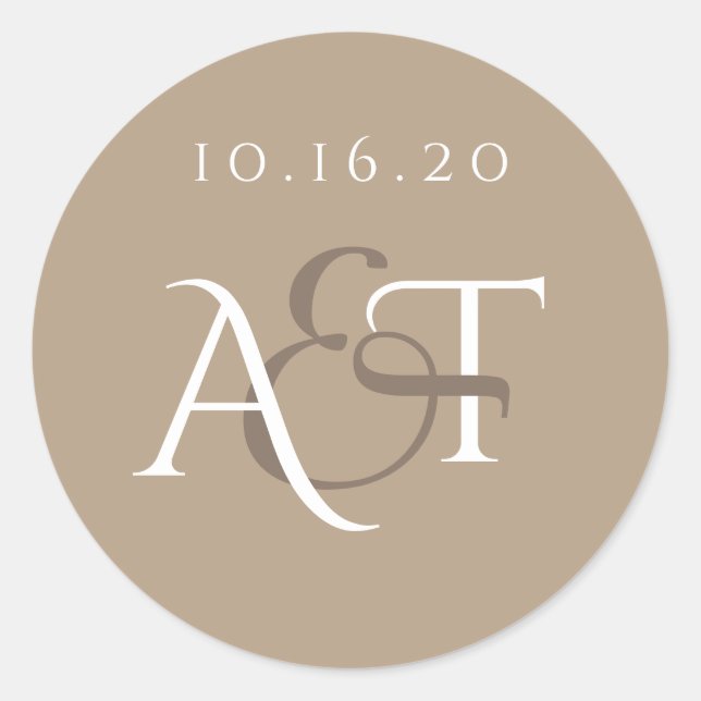 Sello de Boda de monograma (Anverso)