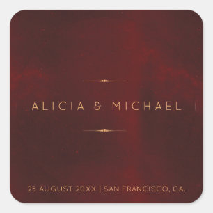 Sello de boda de oro terciopelo borgoña de lujo fo