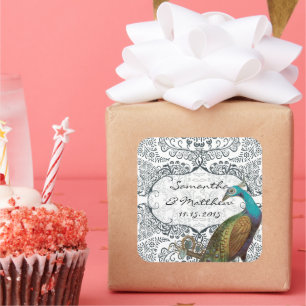 Sello de Boda de pájaro de amor azul Lapis