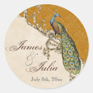 Sello de Boda de Peacock y Etchings de época