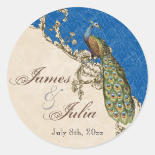 Sello de Boda de Peacock y Etchings de época