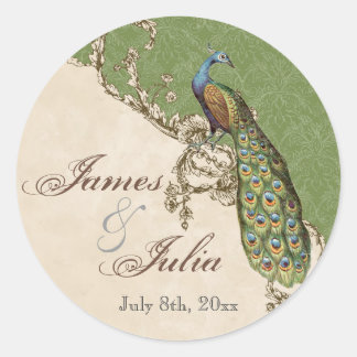 Sello de Boda de Peacock y Etchings de época
