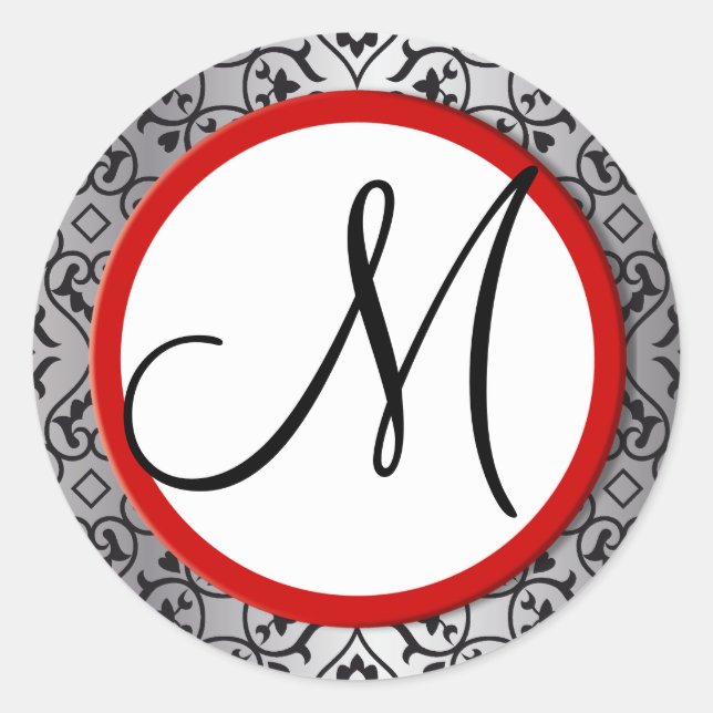 Sello de Boda del guarnecido rojo del Damasco negr (Anverso)