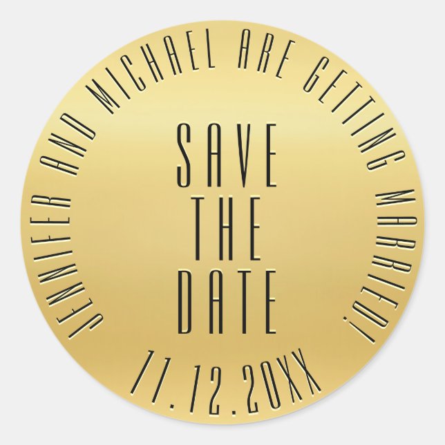 Sello de Boda dorado moderno (Anverso)