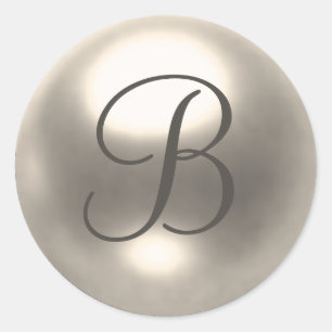 Sello de boda en monograma de Pearl B