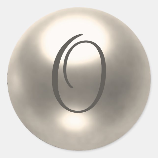 Sello de boda en monograma Pearl O (Anverso)