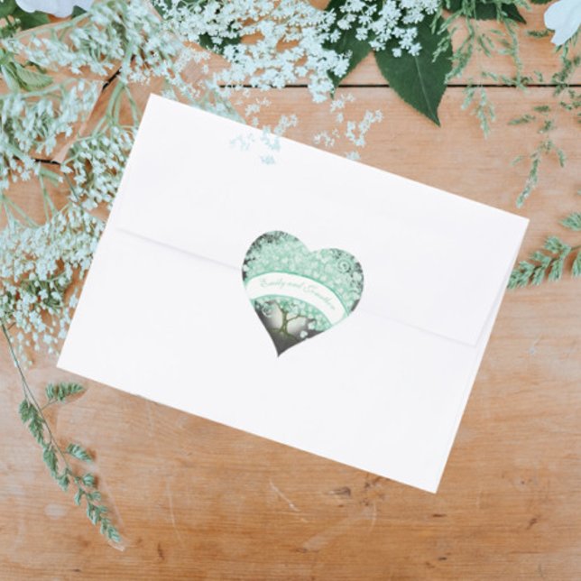 Sello de Boda floral azul y de menta (Subido por el creador)