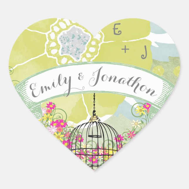 Sello de Boda floral rosa y amarillo (Anverso)