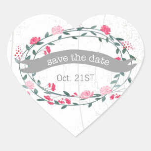 Sello de Boda floral rosa y verde acuarela