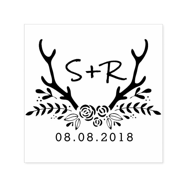 Sello de boda monograma, guardar la fecha (Diseño)