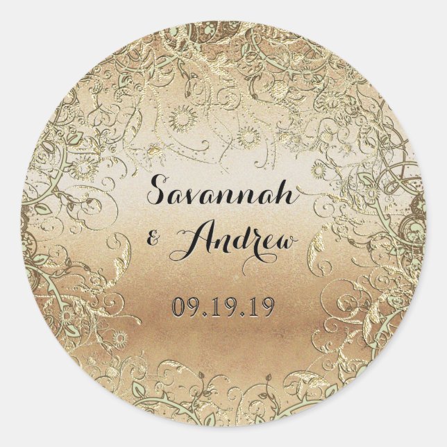 Sello de Boda negro y dorado (Anverso)