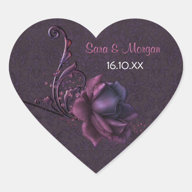 Sello de Boda Rosa de Romance oscuro (Anverso)