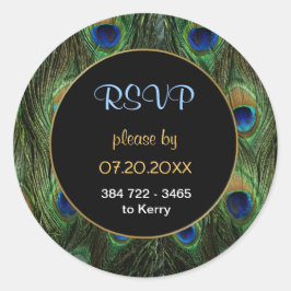 Sello de Boda RSVP de la pluma de pavo real - Pers