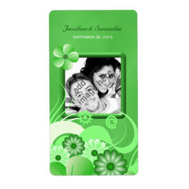 Sello de Boda Verde Hibiscus Big Photo Favor Wine