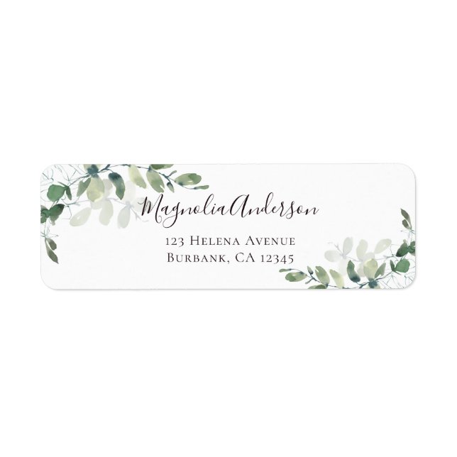 Sello de bodas elegante Eucalyptus Greenery (Frente)