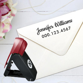 Sello De Bolsillo Nombre y número de teléfono personalizados