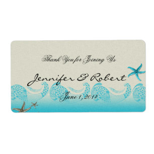 Sello de botellas de agua de arena y Aqua