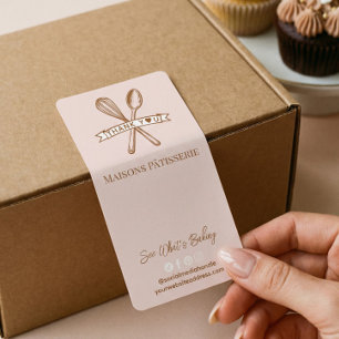 Sello de caja de panadería Chic Pink Whisk Spoon T