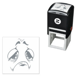 Sello de cara emoticona con entintado automático