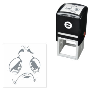 Sello de cara emoticona con entintado automático