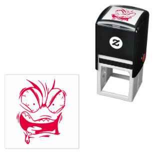 Sello de cara emoticona con entintado automático