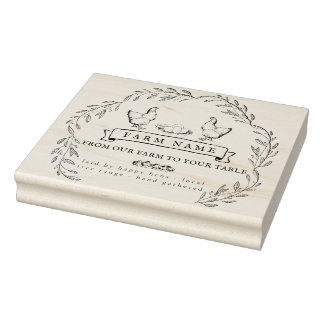 Sello de cartón de huevo para granja rústica vinta