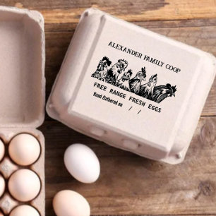 Sello de cartón de huevos de cosecha